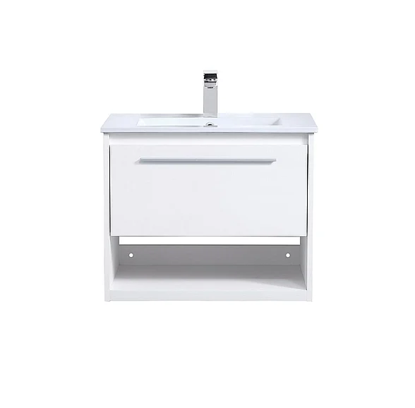 Elegant 24 In. Single Bathroom Floating Vanity in White VF43024WH CLOSEOUT