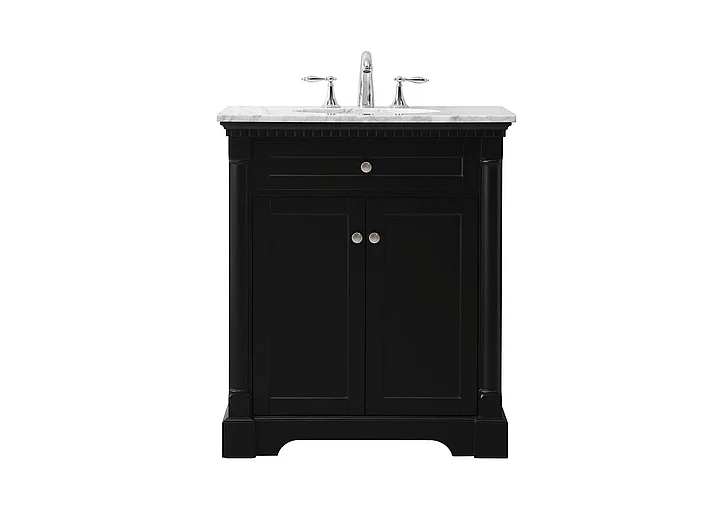 Elegant 30 In. Single Bathroom Vanity Set in Black VF53030BK