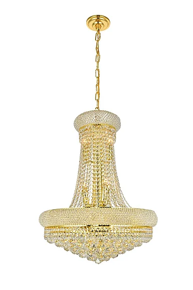 Elegant Primo 14 Light Gold Chandelier Clear Royal Cut Crystal V1800D24G/RC