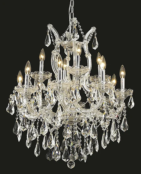 Elegant Maria Theresa 13 Light Chrome Chandelier Clear Royal Cut Crystal 2801D27C/RC