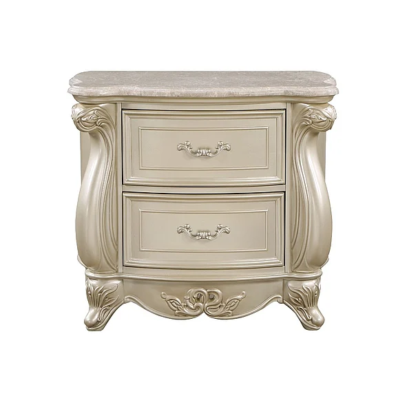 New Classic Furniture Monique Nightstand W/ Marble Top in Pearl B992-040M PROMO