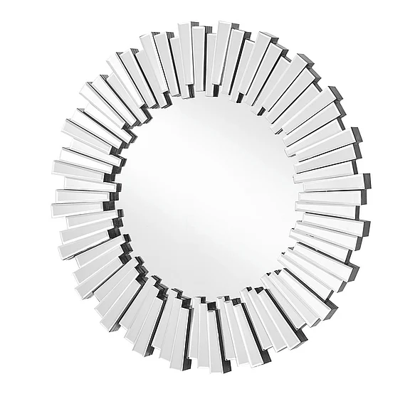Elegant Sparkle 31.5 In. Contemporary Round Mirror in Clear MR9139