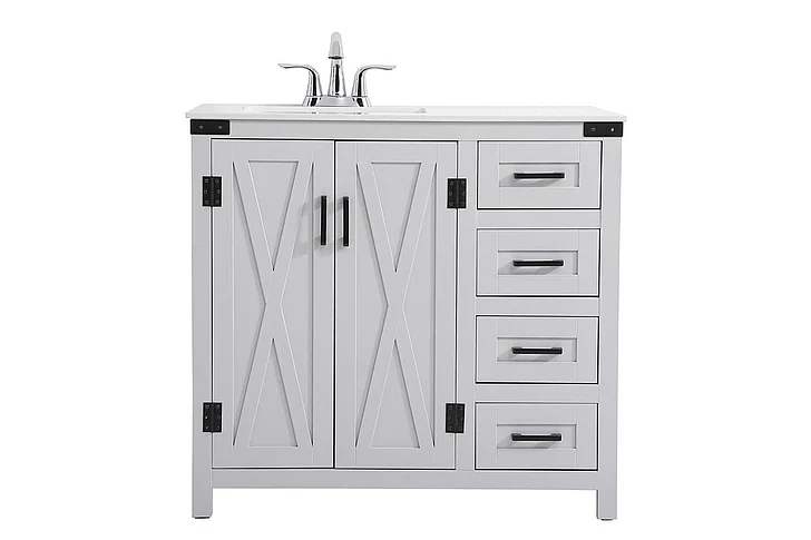 Elegant 36 In. Bathroom Vanity in Grey VF90236GR