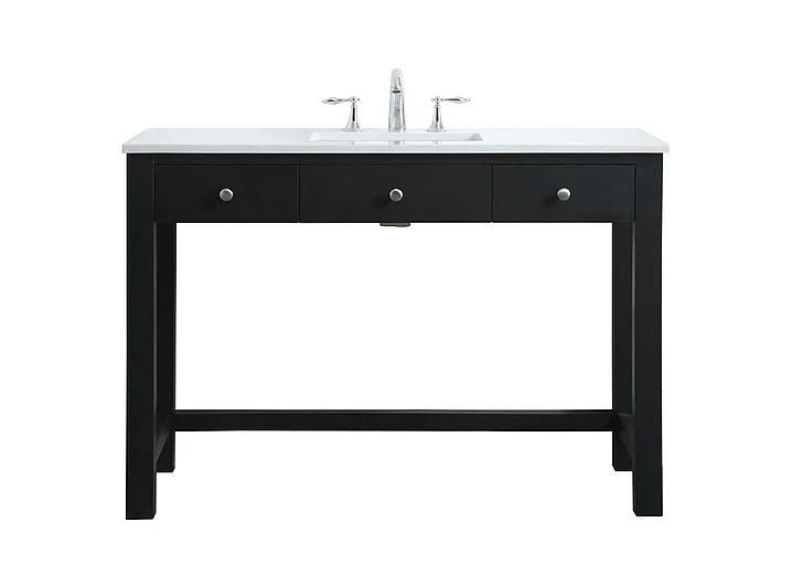 Elegant 48 In. Ada Compliant Bathroom Vanity in Black VF14848MBK