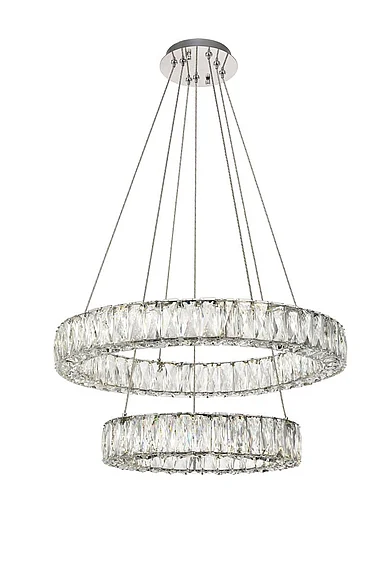 Elegant Monroe Integrated Led Chip Light Chrome Chandelier Clear Royal Cut Crystal 3503G24C