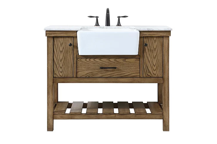 Elegant 42 In. Single Bathroom Vanity in Driftwood VF60142DW