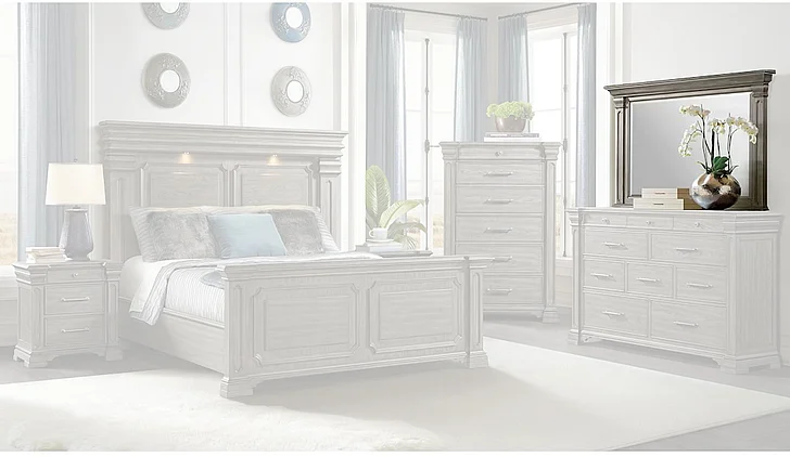 Elements International Kings Court Mirror in Grey B.10315.MR
