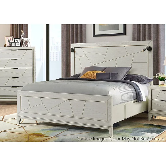 Elements International Artis 2-Piece Storage Bedroom Set in White