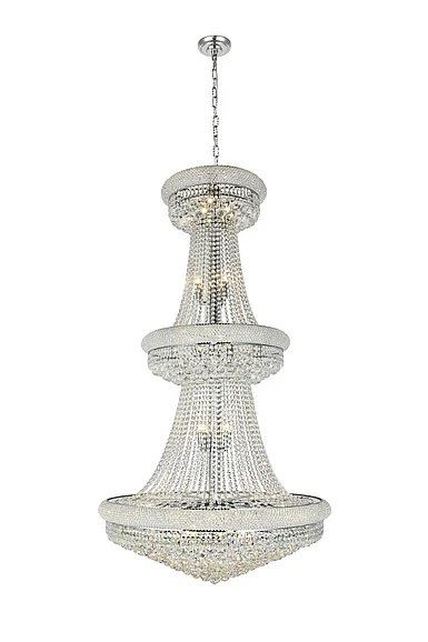 Elegant Primo 32 Light Chrome Chandelier Clear Royal Cut Crystal V1800G36C/RC