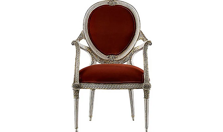 Baker Stately Homes Hepplewhite Carved Arm Chair BAA2041