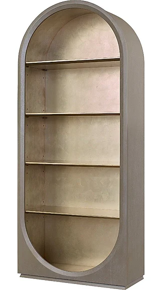 Baker Luxe Camillo Etagere in Grey Pearl with White Gold Leaf BAA3095