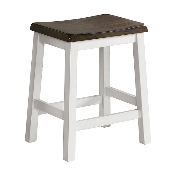 Intercon Furniture Kona Backless Stool in Gray & White KA-BS-35W-GWH-K24