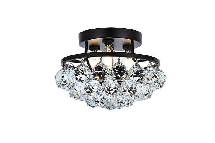 Elegant Corona 10 In. Black Flush Mount V9805F10BK/RC