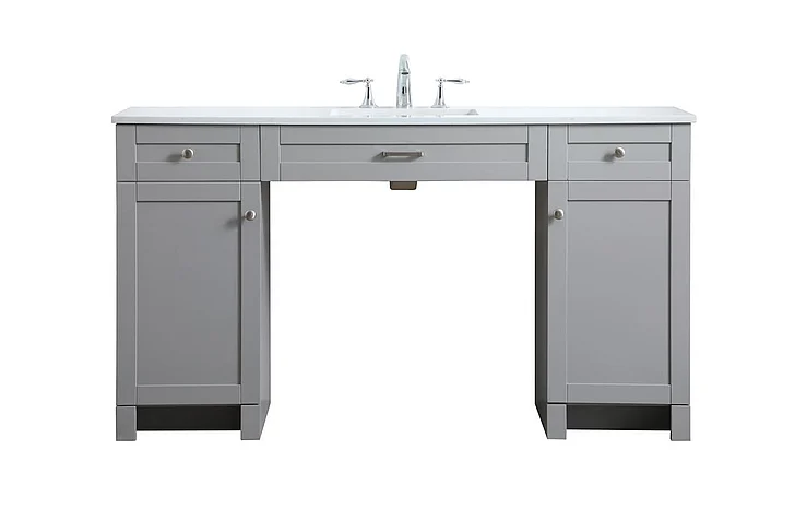 Elegant 60 In. Ada Compliant Bathroom Vanity in Gray VF14960GR