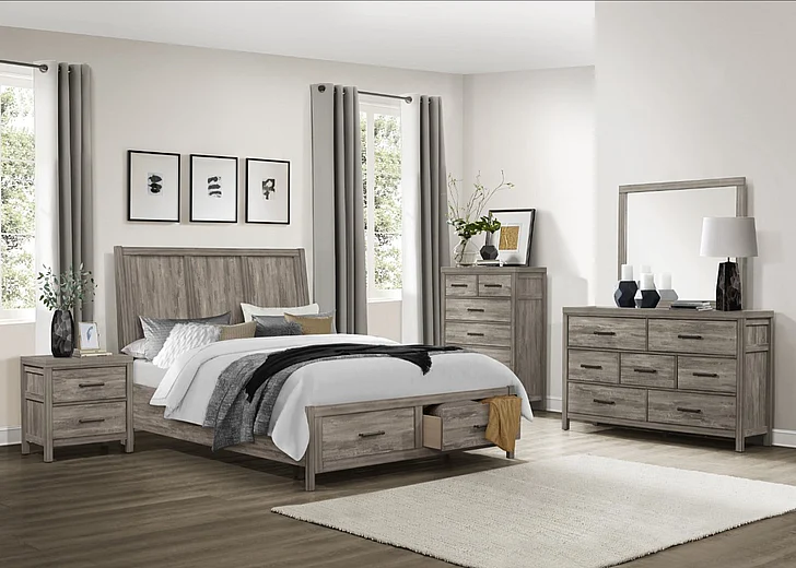 Homelegance Bainbridge 4pc Panel Bedroom Set in Weathered Gray