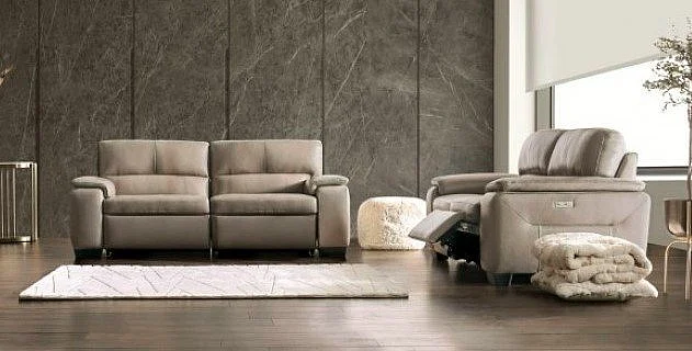 Furniture of America Balderico 2pc Power Reclining Living Room Set in Taupe
