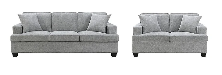 Intercon Furniture Stationary Baldwin Sofa Living Room Set w/2 Pillow in Dalton Graphite