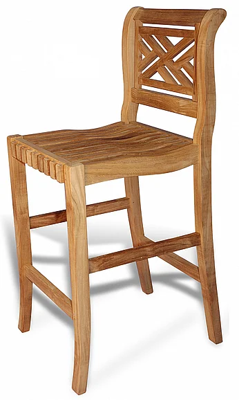 Regal Teak Chippendale Bar Chair (Set of 2) RBAR-Chip