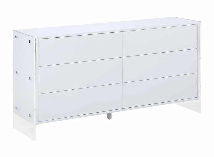 Chintaly Barcelona Wooden & Solid Acrylic Buffet w/ 6 Drawers BARCELONA-BUF