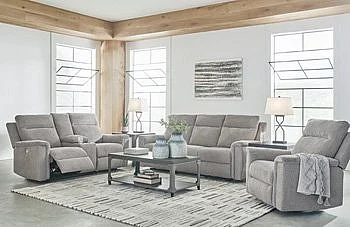 Barnsana 2pc Power Recliner Living Room Set in Ash