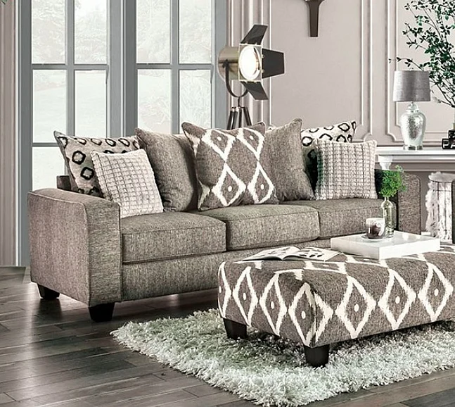 Furniture of America Basie Sofa in Gray SM5156-SF