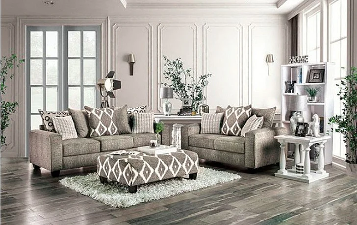 Furniture of America Basie 2pc Living Room Set in Gray