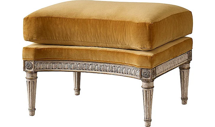 Baker Stately Homes King Louis XVI Carved Ottoman BAU2007O