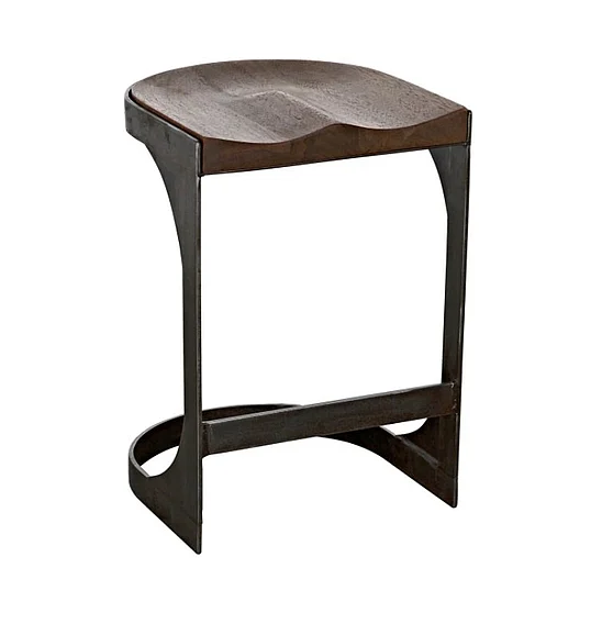 Noir Furniture Baxter Counter Stool in Dark Walnut GSTOOL130MTS CLOSEOUT