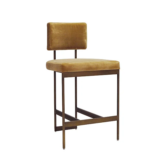 Worlds Away Baylor Counter Stool in Camel Velvet BAYLOR BCML