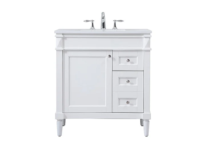 Elegant 32 In. Single Bathroom Vanity in White VF31832WH