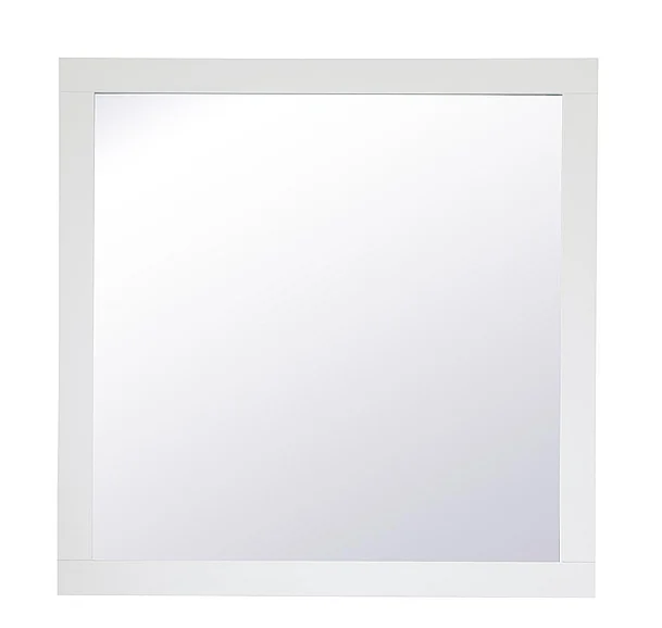 Elegant Aqua Square Vanity Mirror 36 In. in White VM23636WH