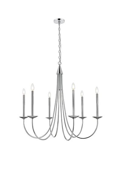 Elegant Cohen 36 In. Chandelier in Chrome LD810D36C CLOSEOUT