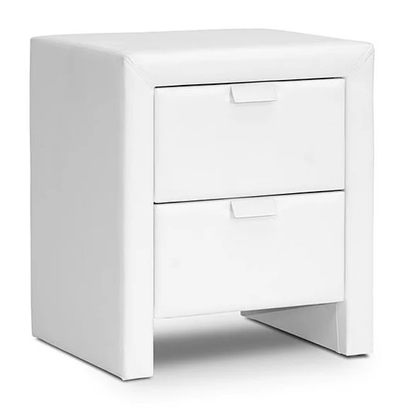 Baxton Studio Frey Upholstered Modern Nightstand in White