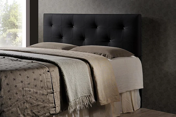 Baxton Studio Kirchem Full Sized Upholstered Headboard in Black