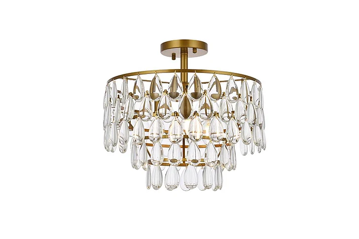 Elegant Mila 16 In. Flush Mount in Brass 1103F16BR