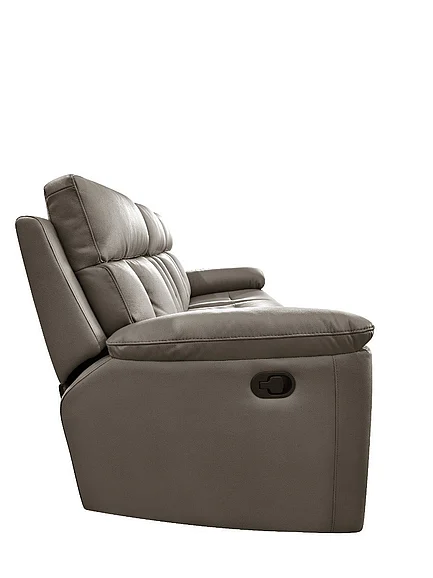 Klaussner Everyday Rafinato Manual Reclining Leather Living Room Set (Sofa and Loveseat) in Brown