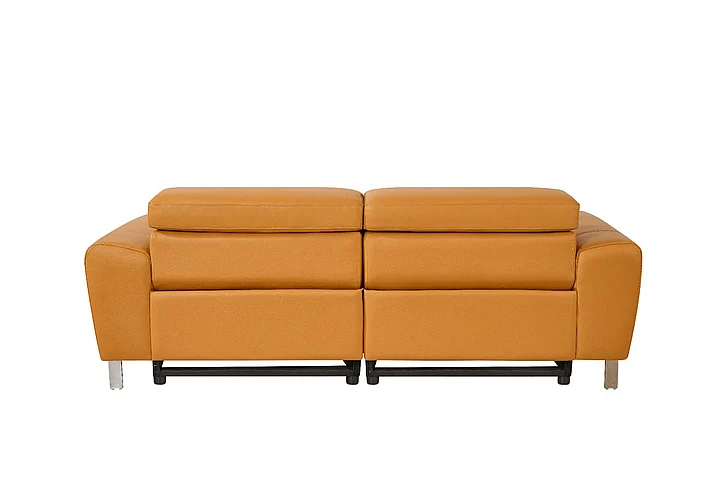 Klaussner Everyday Aurella Leather 2-Piece Living Room Set in Orange
