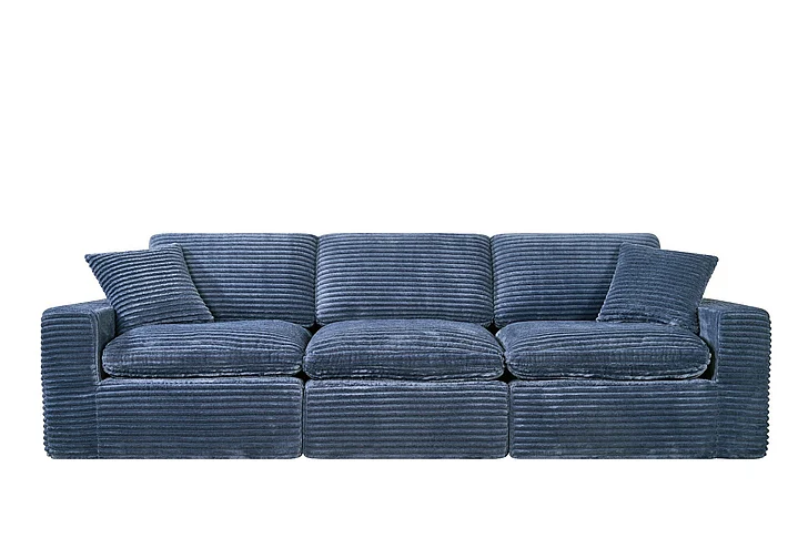Klaussner Everyday Pacis 3-Seater Fabric Dark Blue Sofa in Dark Blue