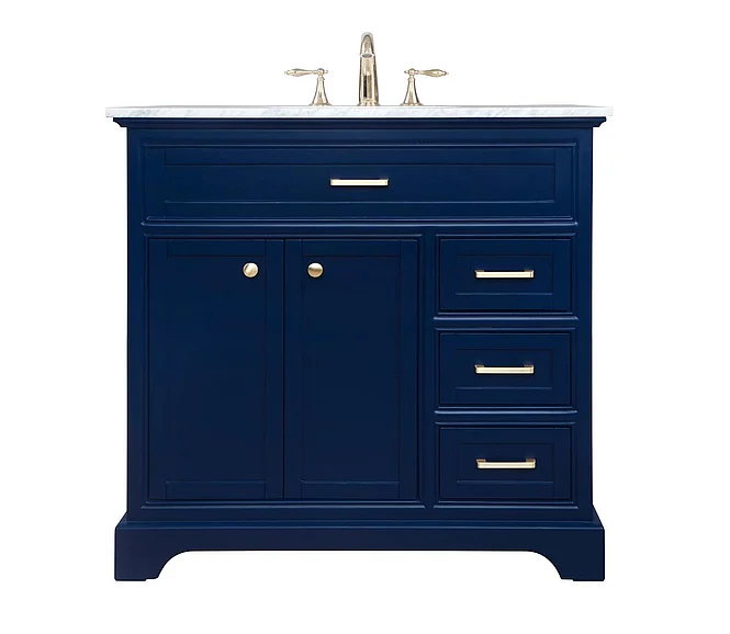 Elegant 36 In. Single Bathroom Vanity in Blue VF15036BL