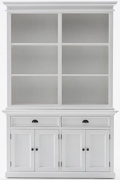 Nova Solo Halifax Buffet Hutch Unit with 6 Shelves in Classic White BCA608