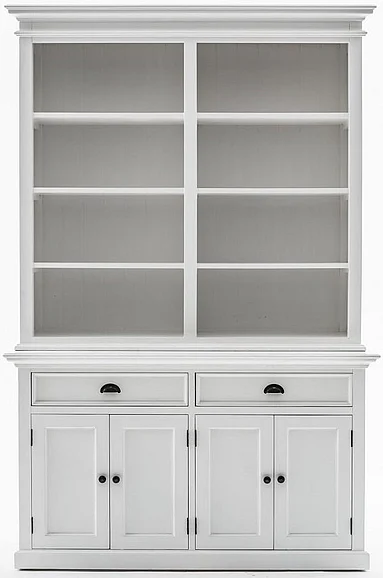 Nova Solo Halifax Buffet Hutch Unit with 8 Shelves in Classic White BCA609
