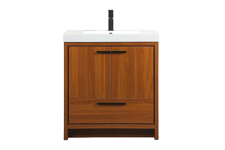 Elegant 30 In. Single Bathroom Vanity in Teak VF46030MTK