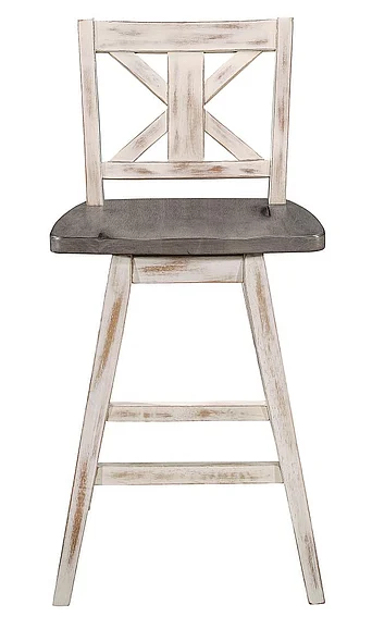 Homelegance Amsonia Swivel Counter Height Chair in Gray and White (Set of 2)
