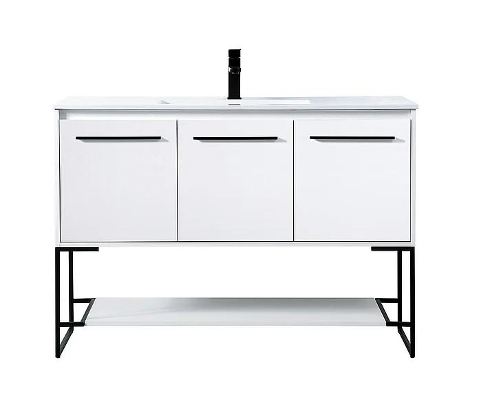 Elegant 48 In. Single Bathroom Vanity in White VF42048WH CLOSEOUT
