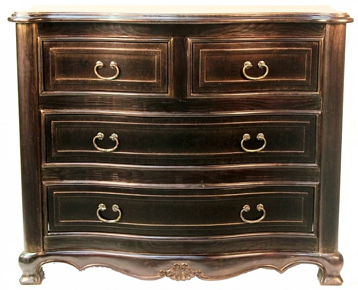 Peninsula Habana 4 Drawer Dresser in Black Luxe BD-003-1001-BLX
