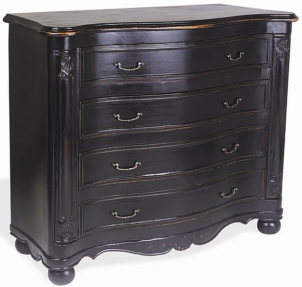 Peninsula Provence 4 Drawer Dresser in Black BD-003-1002