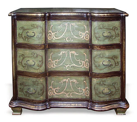Peninsula Chiesso 3 Drawer Dresser in Green and Espresso BD-010-0928