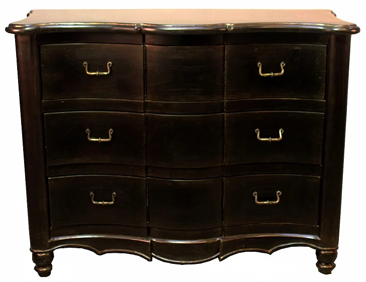 Peninsula Venetian 3 Drawer Dresser in Black Luxe BD-010-1002-BLX