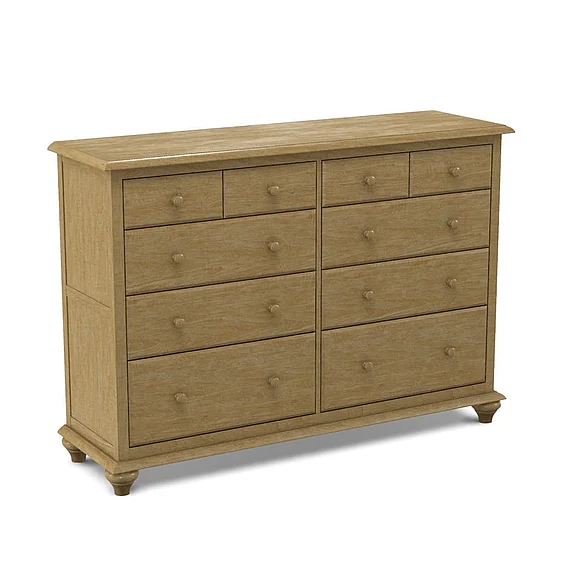 John Thomas Unfinished Cottage 10 Drawer Dresser BD-2010
