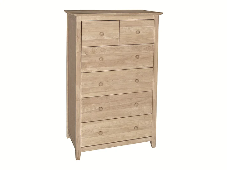John Thomas Unfinished Lancaster 6-Drawer Carriage Chest BD-7006